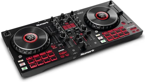 Vista 11 de Paquete de Controlador de DJ - Set de DJ con 4 Decks, Mezclador de DJ, Interfaz de Audio, Pantallas de Rueda Jog, FX y Auriculares de DJ - Numark