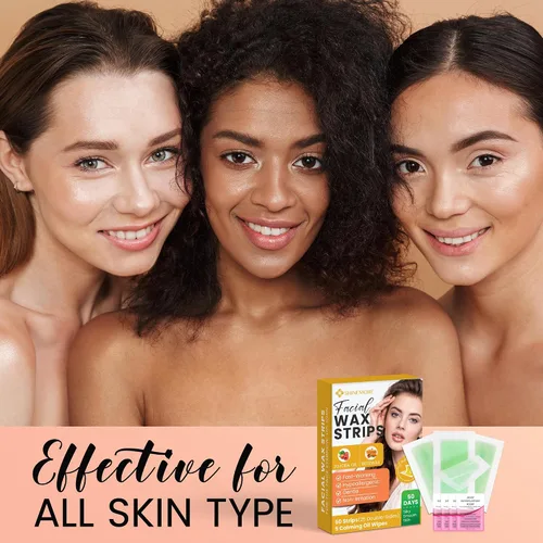 Vista 7 de Tiras de cera facial para depilación: trabajo rápido y suave para cara, cejas, labio superior, barbilla, hipoalergénicas para todo tipo de piel, 50