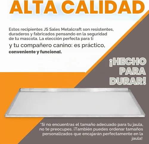 Vista 6 de Pinnacle Systems Bandeja de metal de repuesto para perros de 23.5 x 16.5 pulgadas, a prueba de mordidas, a prueba de grietas, bandeja central