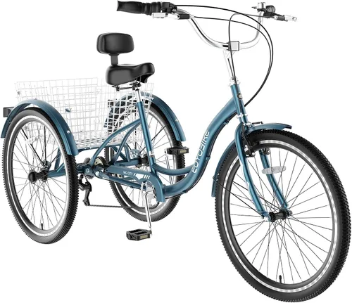 Vista 20 de MOONCOOL Adult Tricycles 3 Wheel 7 Speed Trikes, 20/24/26 inch Adult Trikes 3 Wheeled Bike with Basket for Seniors, Women, Men