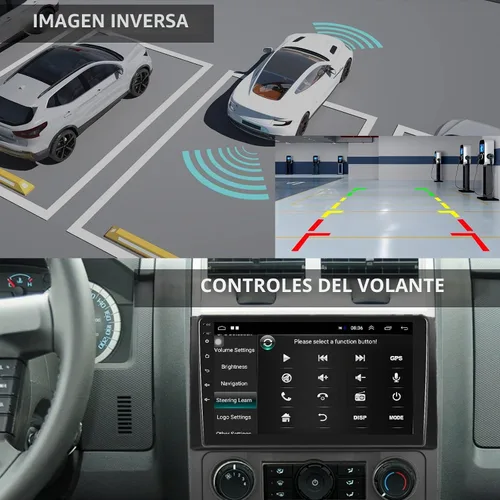 Vista 4 de Estéreo de coche Android para Ford Escape/Kuga y Mazda Tribute 2007-2012 - CarPlay con cable/inalámbrico y Android Auto, radio de pantalla táctil