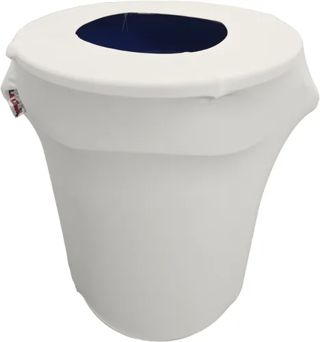 Vista 81 de LA Linen Funda elástica de elastano ajustable para cubo de basura Slim Jim de 23 galones, cubierta de contenedor de residuos, decoración de patio
