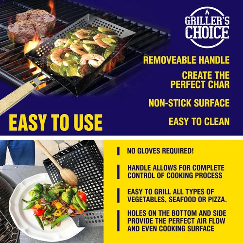 Vista 3 de Griller's Choice - Cesta para parrilla (rectangular)