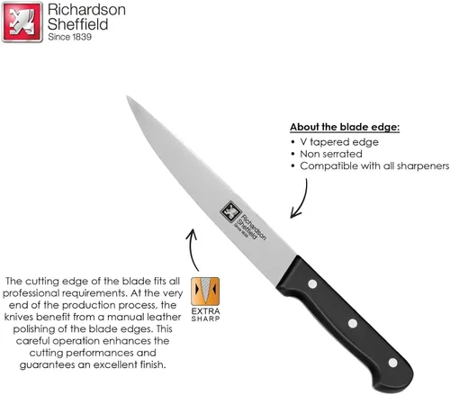 Vista 5 de Richardson Sheffield Cuchillo profesional universal FN202 de 6.5 pulgadas, acero inoxidable, aprobado por NSF