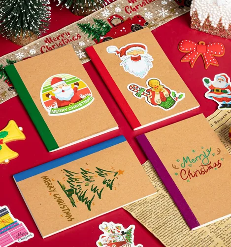 Vista 5 de ALKALO Paquete de 12 mini cuadernos forrados de bolsillo a granel, cubierta de papel kraft de 3.5 x 5.5 con espinas arcoíris