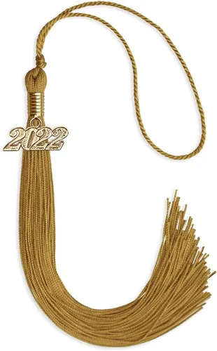 Vista 106 de Endea Graduation - Borla de un solo color con fecha dorada (Oro Antiguo, 2020)