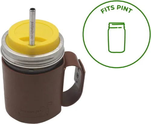 Vista 2 de Pajitas de metal de acero inoxidable de extremo redondeado medianas más seguras para tarros de pinta masón, tazas medianas o vasos de pinta