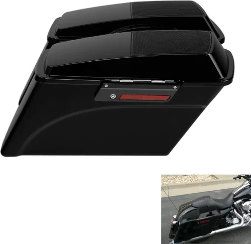 Vista 5 de TCMT Alforjas duras de 6 x 9 pulgadas, tapa de altavoz, llave y forros, inserto de alfombra para Harley Touring Modelos CVO Road Glide Road King