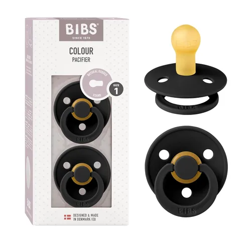 Vista 139 de BIBS - Paquete de 2 chupetes para bebés, goma natural libre de bisfenol A, hechos en Dinamarca, colección Colour, para bebés de 18+ meses, azul bebé