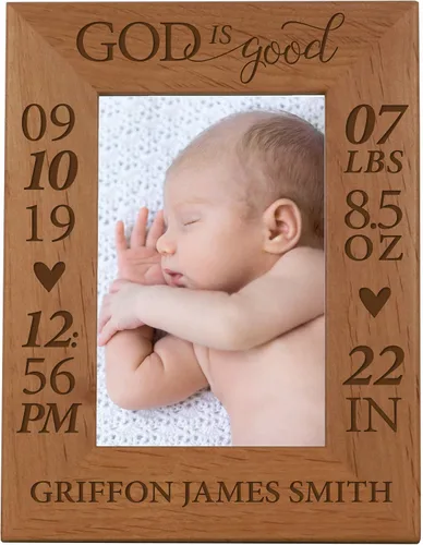 Vista 6 de LifeSong Milestones Marcos de bebé personalizados para niños y niñas, marco de fotos para anuncios de nacimiento, guardería o dormitorio, marcos