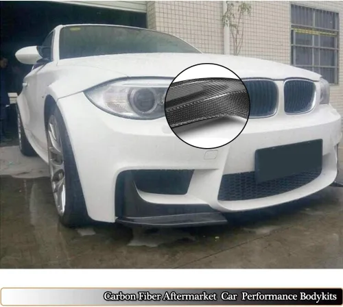 Vista 2 de Divisores de parachoques de fibra de carbono para BMW Serie 1 E82 1M Coupé 2011-2018 Aletas de parachoques Canards salida de fábrica