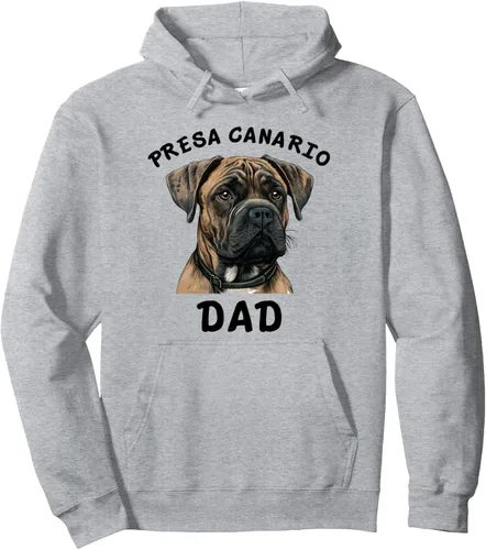 Vista 3 de Presa Canario - Sudadera con capucha para papá, perro, papá, amante de las mascotas, diseño de pata de mamá, Gris