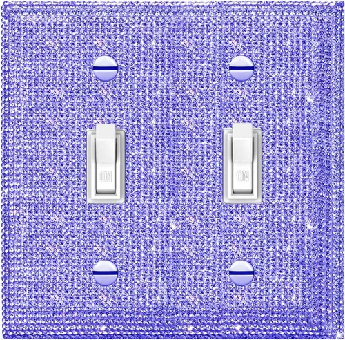 Vista 21 de 4 piezas de placa de pared rosa plateado brillante cubierta decorativa interruptor de luz cubierta de interruptor de palanca única diamantes