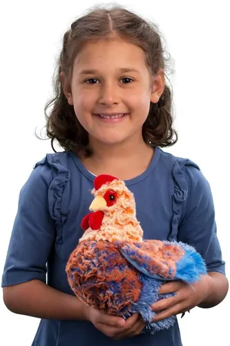 Vista 2 de Gallina de peluche Douglas Henrietta de hilo azul, gallina de peluche