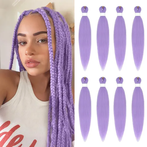 Vista 39 de 8 paquetes de extensiones preestiradas - 16 pulgadas de cabello trenzado premium, 55G/paquete, sin picazón, fijación en agua caliente, textura Perm