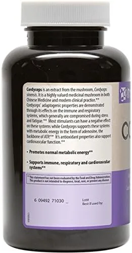 Vista 3 de MRM Cordyceps - Cápsulas vegetarianas, cepa CS-4, 750 mg, botella de 60 unidades (paquete de 2)