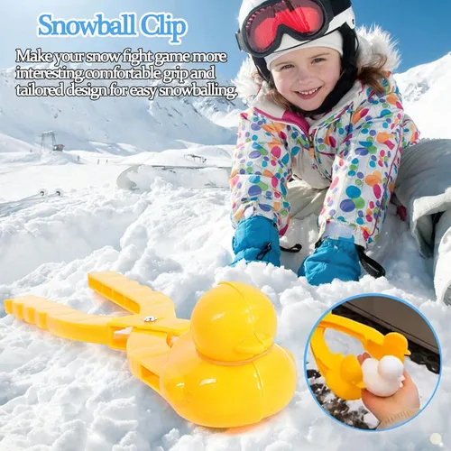 Vista 5 de Herramienta para hacer bolas de nieve con asa, clip para hacer bolas de nieve de pato de dibujos animados, juguetes perfectos para niños y adultos