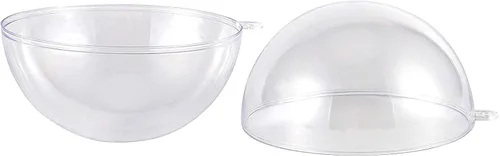 Vista 3 de Juego de 40 bolas rellenables de plástico transparente de 2 pulgadas, pequeñas bolas rellenables de Navidad, adornos transparentes a granel