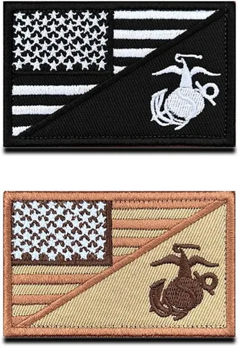 Vista 12 de 2 parches de bandera de Estados Unidos/costa, bandera de Estados Unidos con gancho y bucle bordado para sombrero, mochila, chaqueta, jeans, ropa