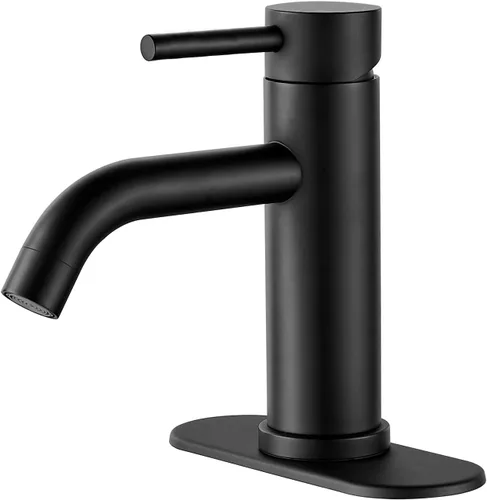Vista 7 de GENBONS Grifos de Baño, Grifo de Fregadero de Baño de Un Solo Agujero Níquel Cepillado, Grifo Moderno de Fregadero de Tocador de Una Sola Manija, 1