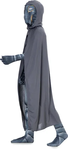 Vista 2 de Knight Costume Spuerhero Cosplay Knight Jumpsuit Hooded Cape Halloween Knight Cosplay Costume for Kids and Adults