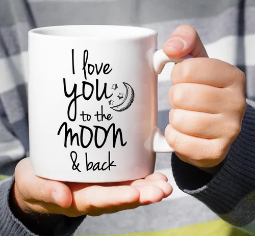 Vista 4 de Retreez Taza divertida – I Love You to The Moon & Back - Tazas de café de cerámica de 11 onzas – Divertido, sarcasmo, sarcástico, motivacional