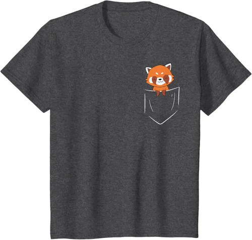 Vista 32 de Funny Red Panda In Pocket - Camiseta con bolsillo, Negro, S