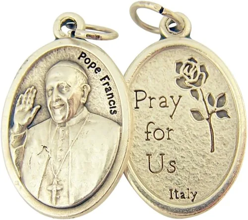 Vista 28 de Catholic Patron Saint Medals Base en tono plateado, 1 pulgada, juego de 2
