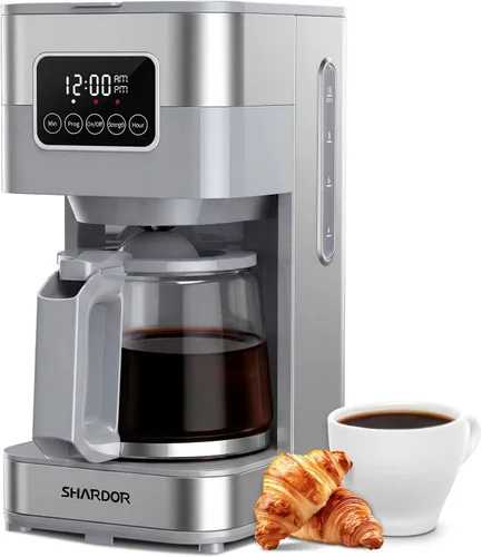 Vista 10 de SHARDOR Cafetera programable de 10 tazas, cafetera de goteo regular y fuerte para el hogar y la oficina, apagado automático, filtro permanente