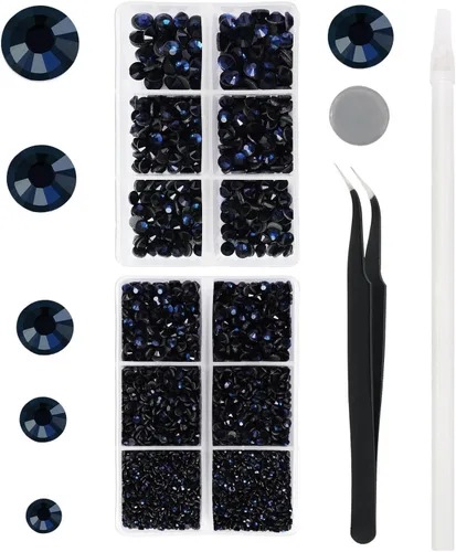 Vista 26 de 6796PCS Diamantes de Imitación Termoadhesivos de Aguamarina Piedras de Cristal de Vidrio para Tela Ropa Camisas Brillantes Parte Trasera Plana