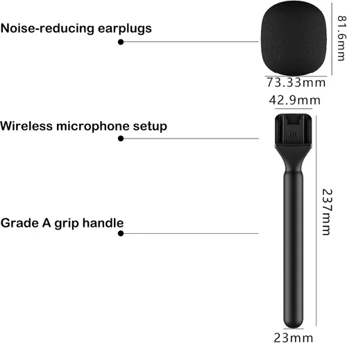 Vista 5 de Soporte de micrófono para Rode Wireless GO 2 II, soporte de micrófono compatible con DJI Mic 2/1 Hollylandia Micrófono inalámbrico de mano