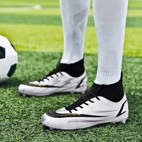 Vista 4 de Beyondjuff Zapatos de fútbol para hombre, tacos de fútbol al aire libre, zapatos de césped juvenil, botas de fútbol para entrenamiento de suelo