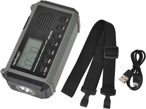 Vista 8 de Radio de emergencia 10000MAH Radio meteorológica solar manivela AM/FM/SW/NOAA radio de onda corta portátil con cargador de teléfono celular