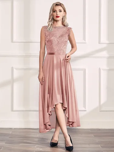 Vista 4 de Miusol Vestido largo formal de dama de honor estilo retro de encaje para mujer