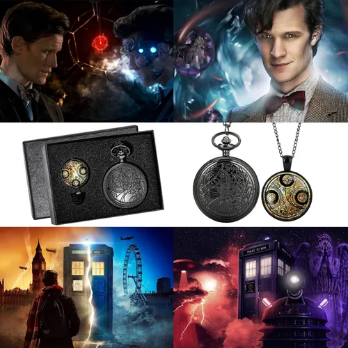 Vista 2 de Relojes de bolsillo vintage para hombres y niños, reloj de bolsillo con cadena, regalos de Navidad, regalos del día del padre, regalos del día