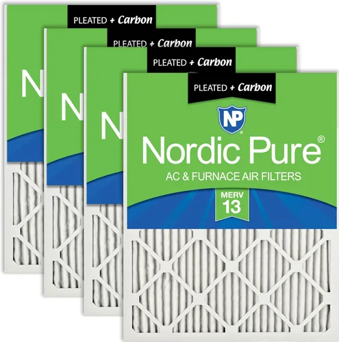 Vista 92 de Nordic Pure 20x20x1 (Tamaño real: 19 1/2 x 19 1/2 x 3/4) Filtros de aire para caldera/aire acondicionado Poly Green MERV 6 – Reduce el polvo