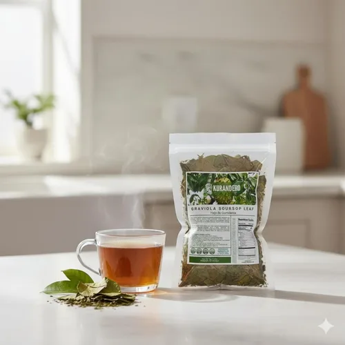 Vista 4 de KURANDERO Té de hoja de guanábana Graviola (Hoja de Guanabana) – 5 oz (141g) – Hojas secas 100% naturales premium – Producto de México – Vegano