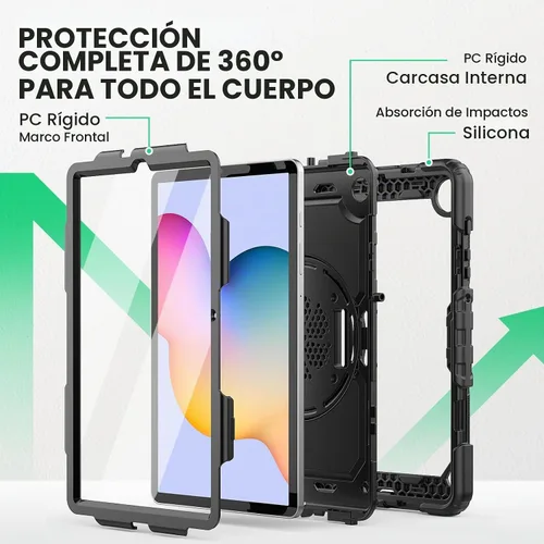 Vista 6 de SEYMAC Funda para Samsung Galaxy Tab S6 Lite de 10,4" 2024-2020, color Negro