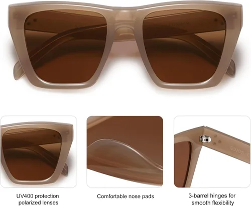 Vista 4 de SOJOS Fashion Oversized Square Cat Eye Polarized Sunglasses for Women Trendy Cateye Style Womens Sunglasses SJ2179