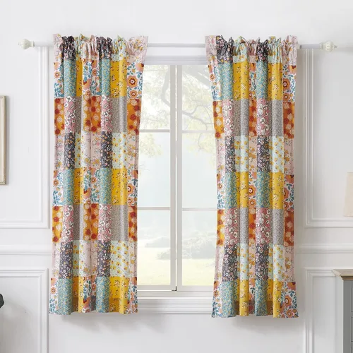 Vista 5 de Greenland Home Fashions Carlie Cenefa para ventana, 60 W x 16 L, parches de calicó