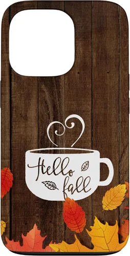 Vista 10 de Hello Fall - Taza de café para iPhone 16, diseño de hojas de otoño