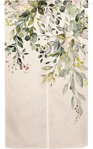 Vista 21 de Cortina de Puerta de Pintura Tradicional China, Bambú Azul, Noren Japonés Partición de Dormitorio Divisor de Cocina Decoración de Puerta de Baño