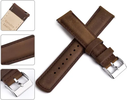 Vista 4 de Ritche Quick Release Leather Watch Band 18mm 19mm 20mm 21mm 22mm 23mm 24mm Leather Watch Strap