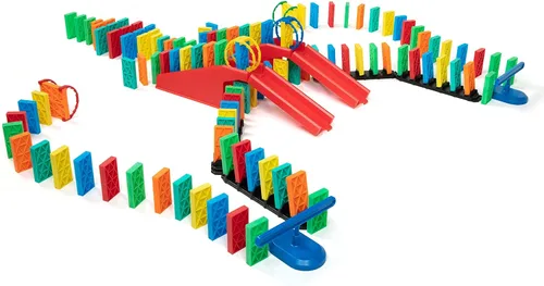 Vista 13 de Bulk Dominoes Kit de dominó cinético Juego de dominó, juguetes pequeños STEM STEAM, juegos familiares para niños, juguetes y juegos para niños