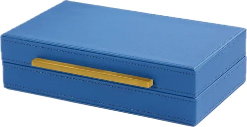 Vista 15 de Sagala Caja Decorativa Negra de Shagreen Con Mango Dorado, Caja Organizadora de Joyas Caja Guardadora, Caja de Almacenamiento de Cuero Sintético