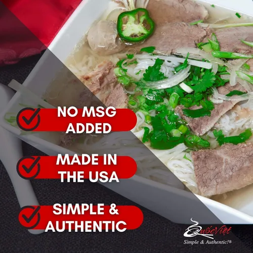 Vista 3 de Quoc Viet Foods Base de sopa "Pho" con sabor a carne de vacuno de 10 onzas marca Pho Bo