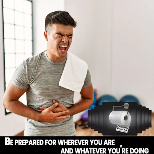 Vista 4 de Kit de inodoro personal para llevar, paquete de 10 unidades, kit de baño público desechable, envuelto individualmente para kit de protección