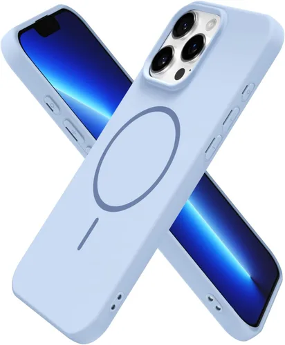 Vista 152 de Oakxco Funda de Silicona Mag Safe para iPhone 12 Pro Max, Funda Magnética Delgada y Fina Compatible con Carga Inalámbrica MagSafe, Bonita Funda