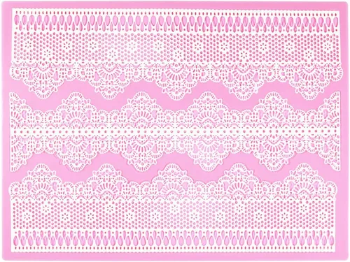 Vista 13 de Moldes de encaje en relieve, juego de 2 moldes de silicona con diseño de flores de varios círculos, decoración de pasteles de boda, molde de A-Rosa
