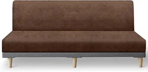 Vista 55 de molasofa - Funda elástica para futón de aspecto de cuero, cubierta para sofá sin brazos, protector de muebles con parte inferior elástica, funda